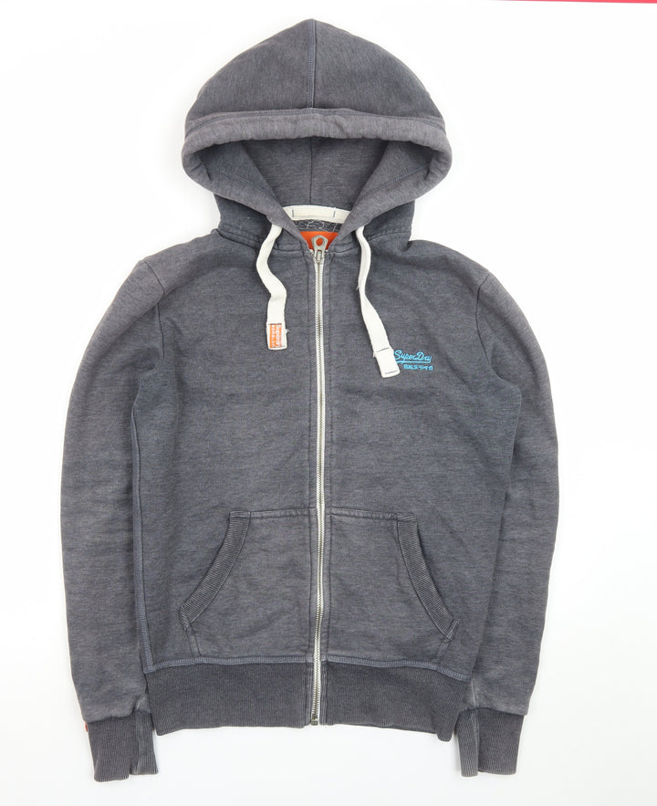 Superdry Men’s Grey Full Zip Hoodie Small Classic Logo