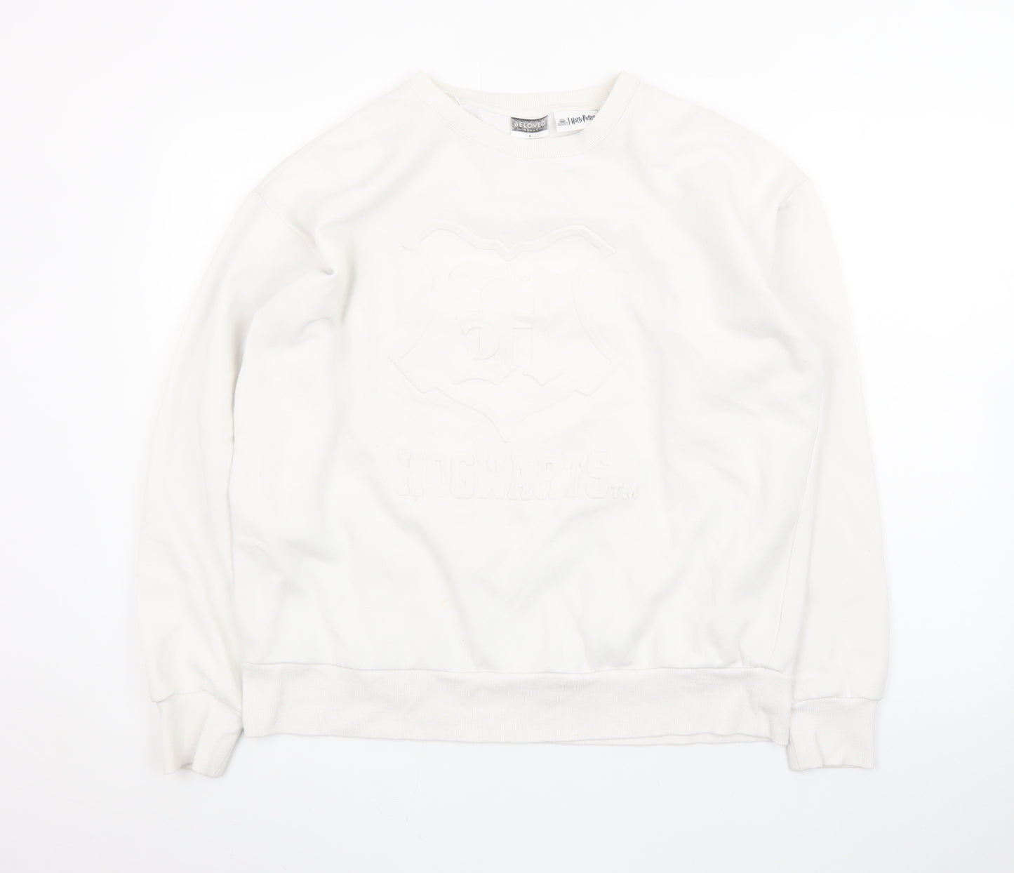 Beloved Men’s White Harry Potter Hogwarts Pullover Sweatshirt L