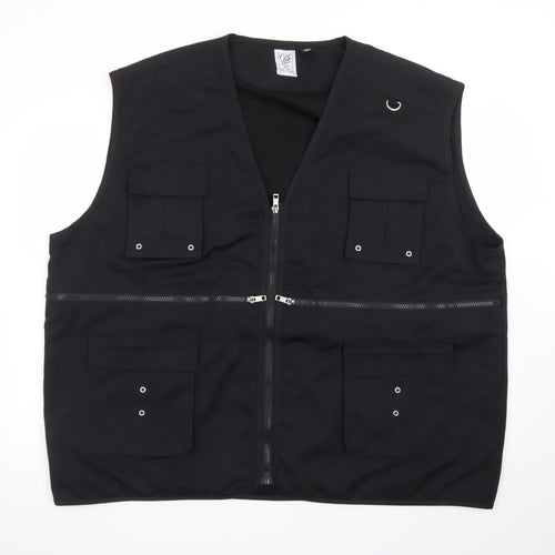 OF 55 Mens Black 3XL Utility Waistcoat With Multiple Pockets