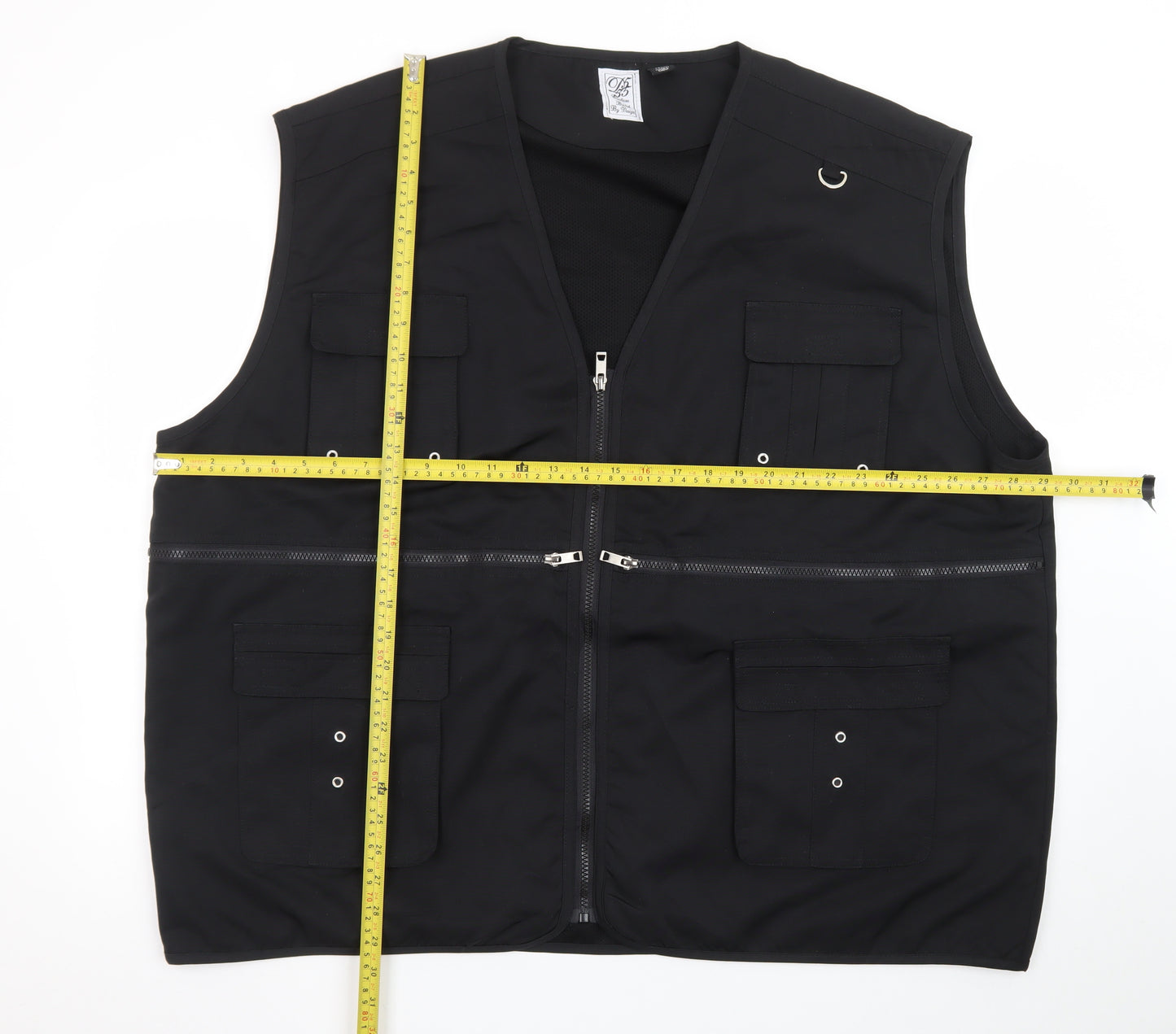 OF 55 Mens Black 3XL Utility Waistcoat With Multiple Pockets