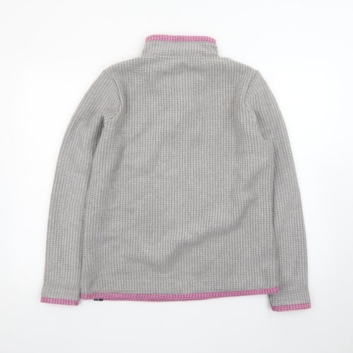 Weird Fish Womens Frost Grey 1/4 Zip Fleece Sweatshirt Size 12