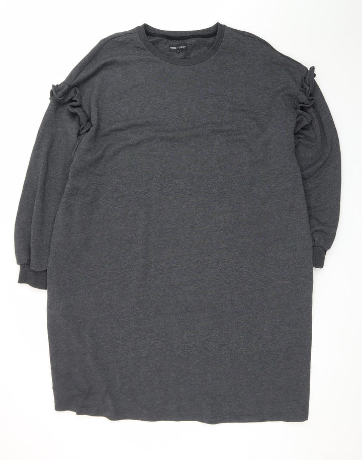 Next Women Grey Size 20 T-Shirt Dress Long Sleeve Casual Jersey