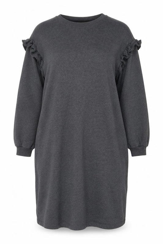 Front view of Next Women Grey, size 20, T-Shirt Dress Long Sleeve Casual Jersey