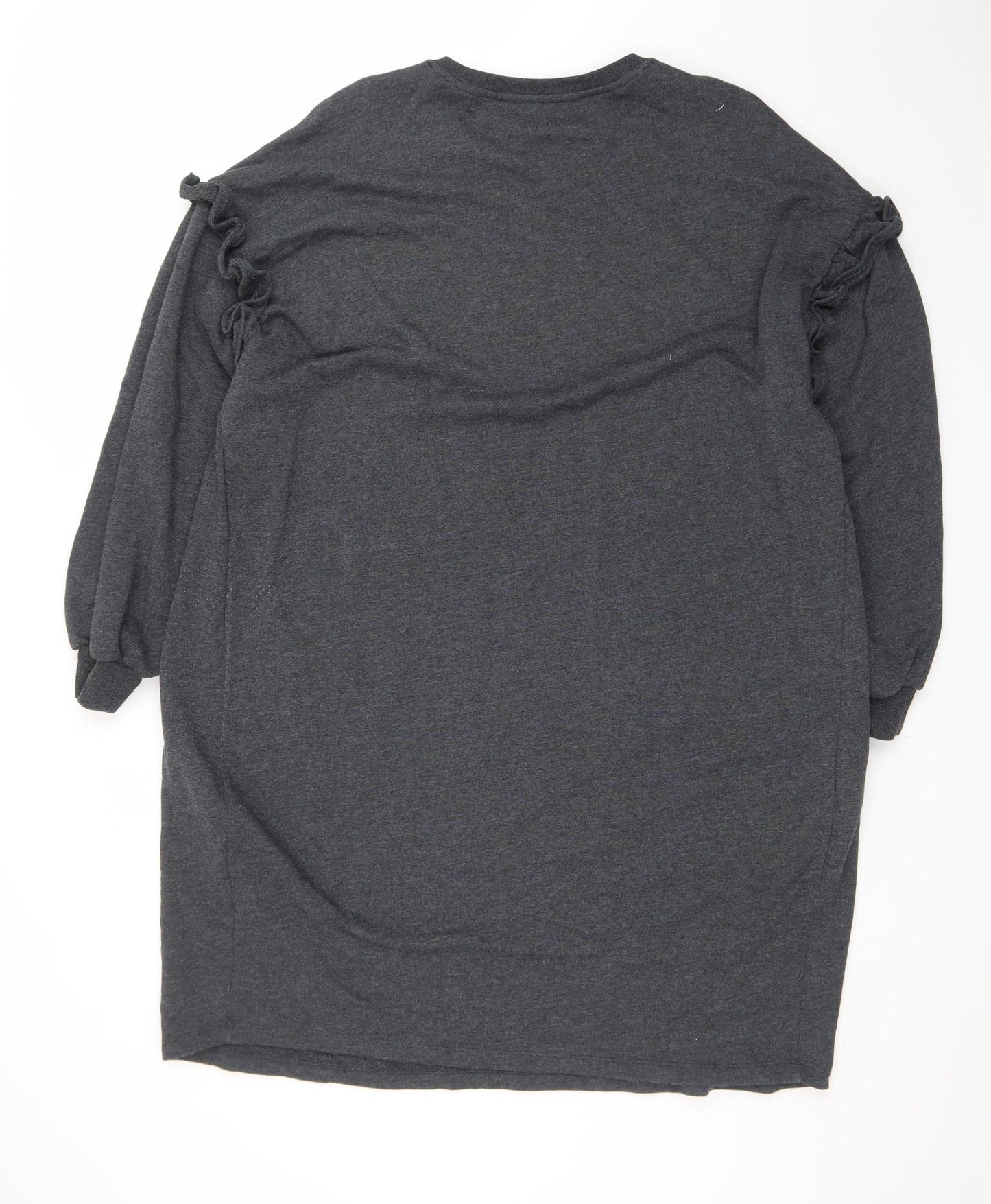 Next Women Grey Size 20 T-Shirt Dress Long Sleeve Casual Jersey