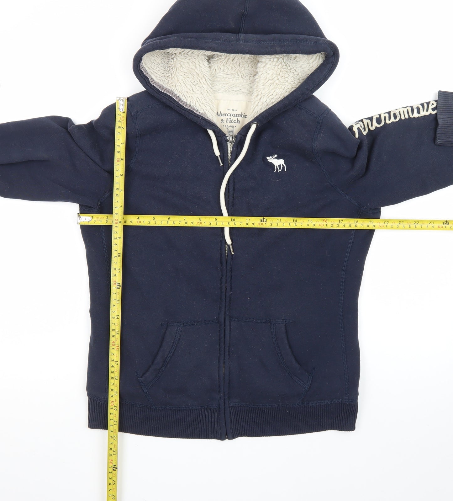 Abercrombie & Fitch Men’s Blue Full Zip Lined Hoodie Size L