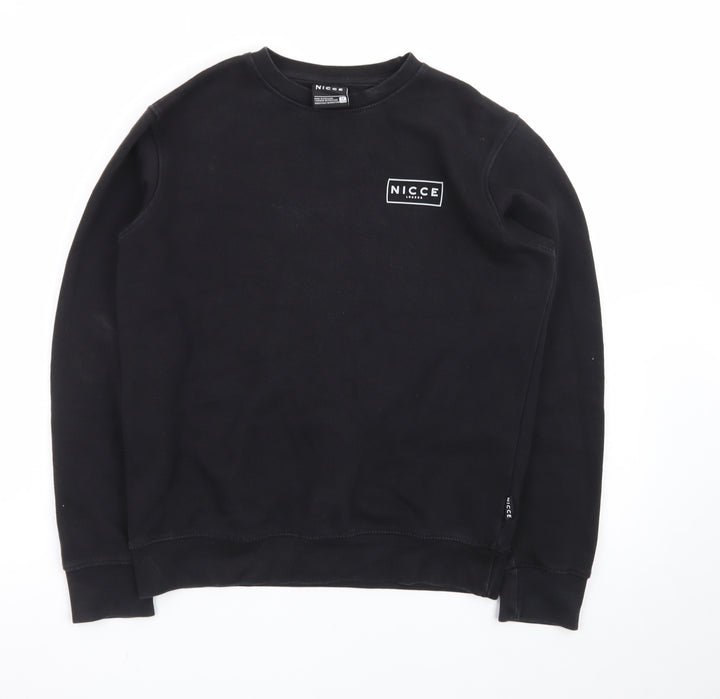Nicce Boys Black Regular Fit Logo Pullover Sweatshirt 13 Years