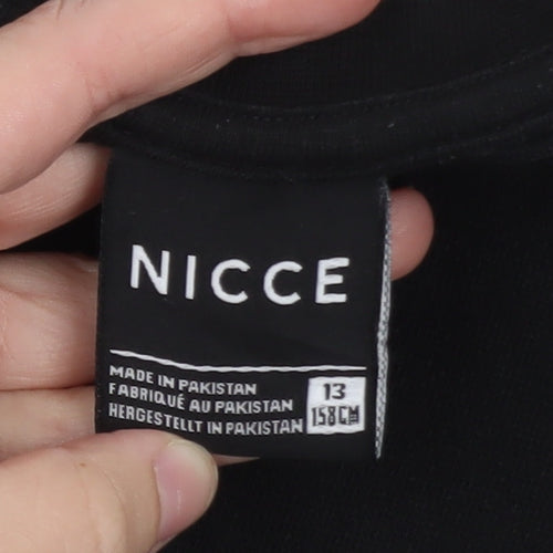Nicce Boys Black Regular Fit Logo Pullover Sweatshirt 13 Years