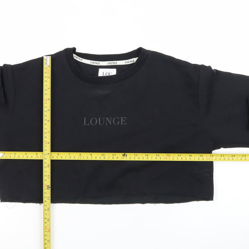 Lounge Apparel Women Black Cropped Pullover Sweatshirt M