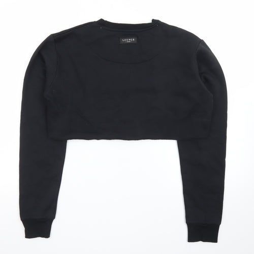 Lounge Apparel Women Black Cropped Pullover Sweatshirt M