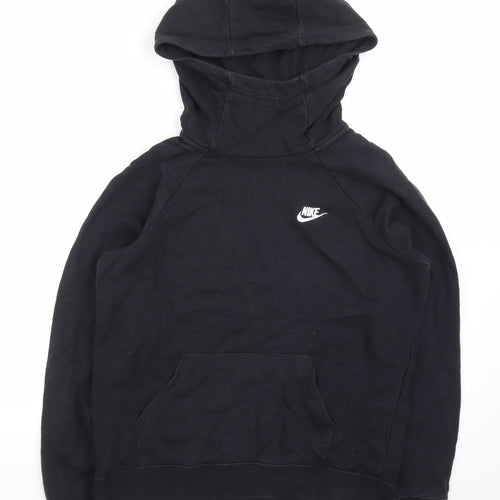 Nike Men's Black Pullover Hoodie M Regular Fit Fleece Logo
