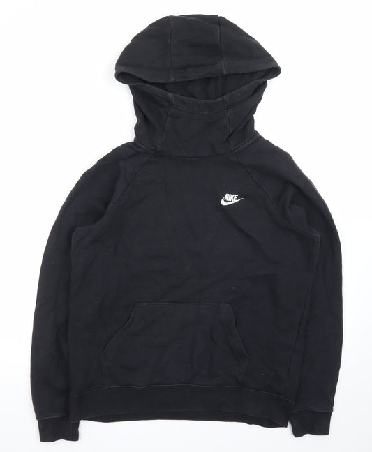 Nike Men's Black Pullover Hoodie M Regular Fit Fleece Logo