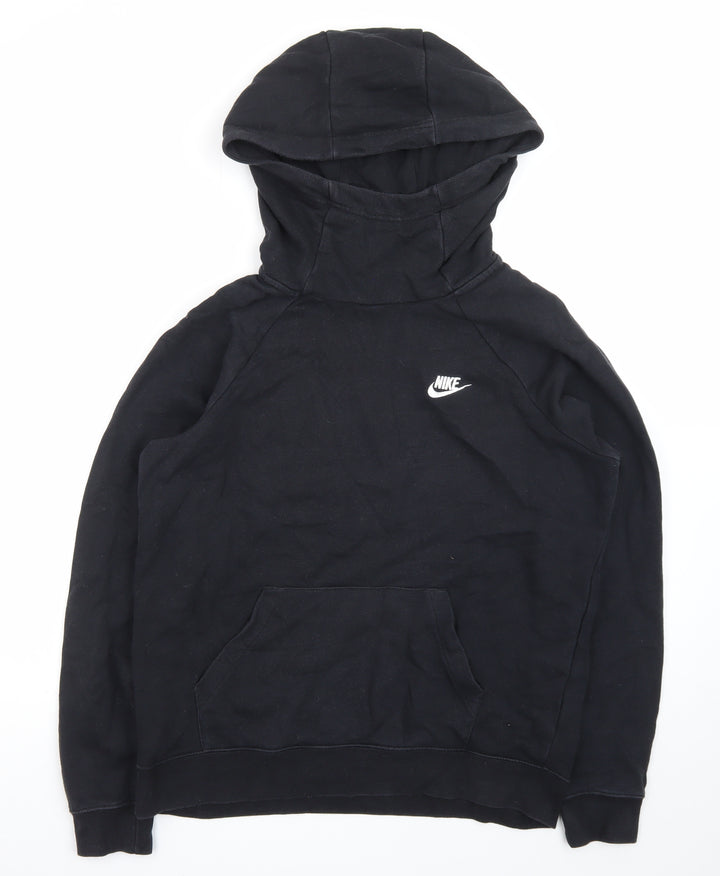 Nike Men's Black Pullover Hoodie M Regular Fit Fleece Logo