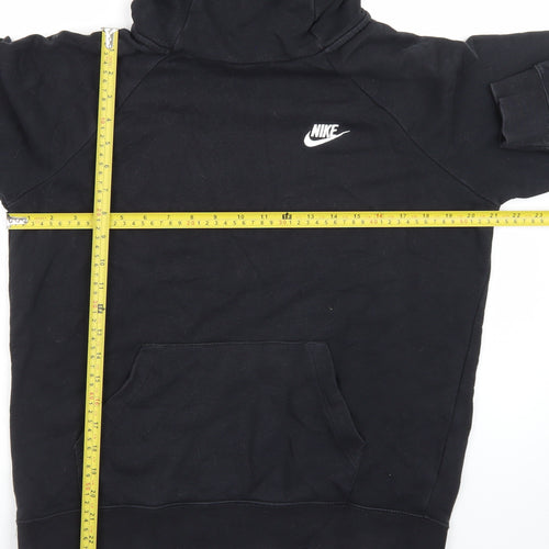 Nike Men's Black Pullover Hoodie M Regular Fit Fleece Logo