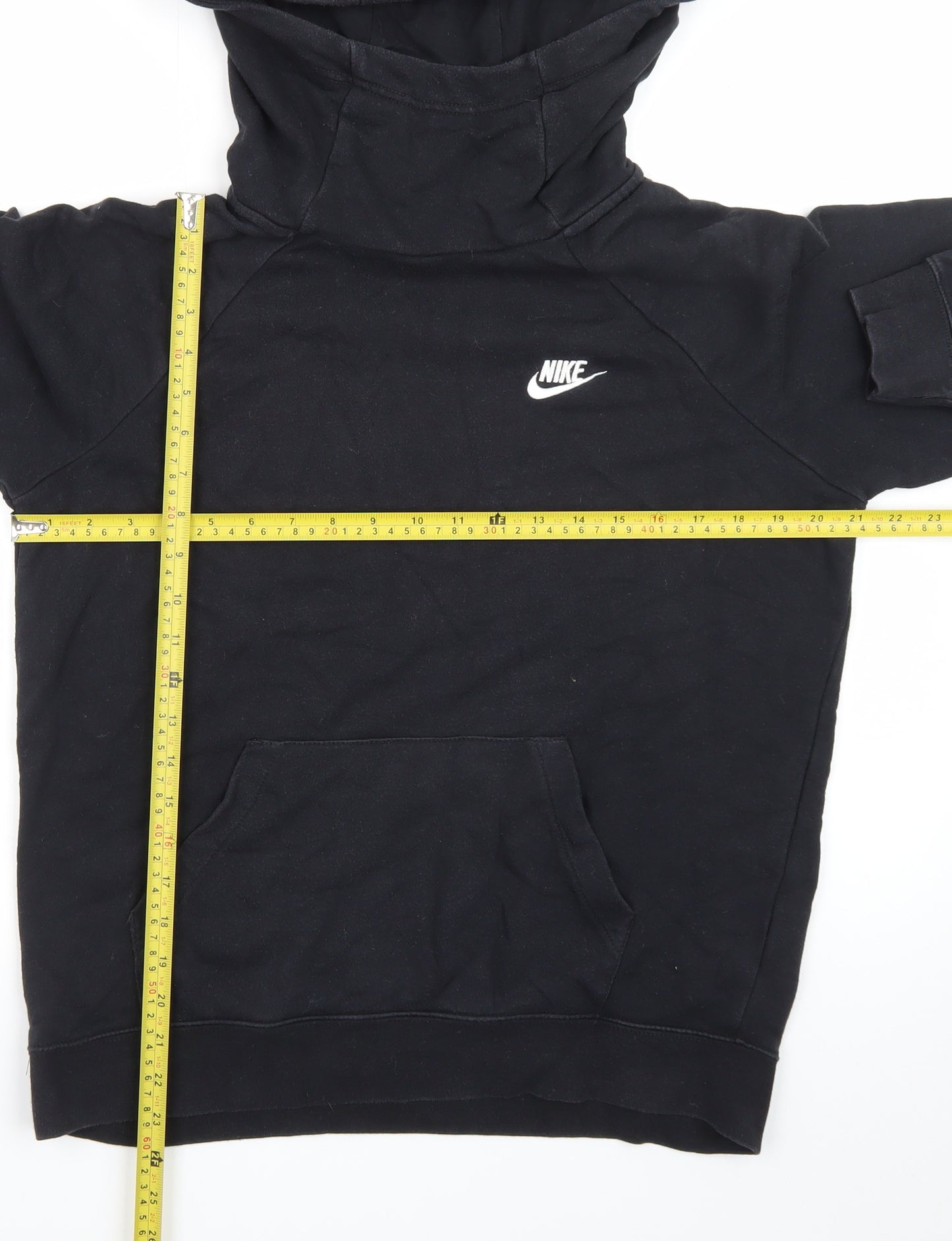 Nike Men's Black Pullover Hoodie M Regular Fit Fleece Logo