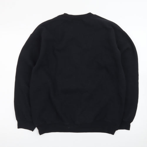 Emma Warren Men's Black Shark Embroidered Crew Neck Sweatshirt M
