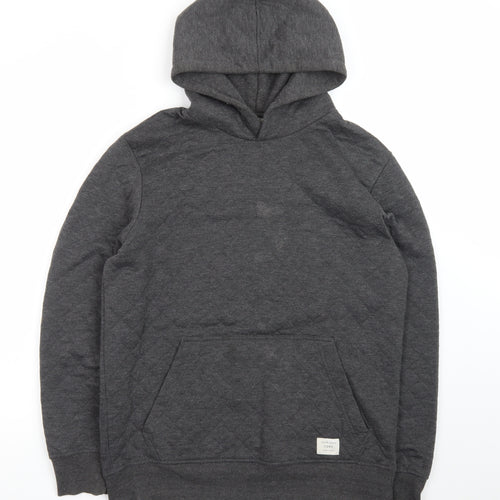 Jack & Jones Men’s Grey Pullover Hoodie L Quilted Core Casual