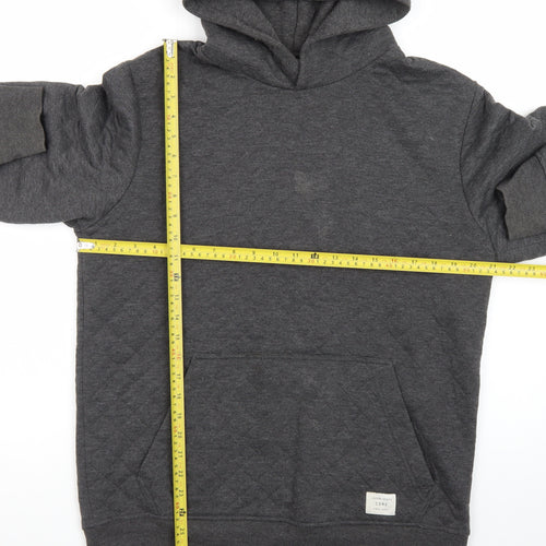Jack & Jones Men’s Grey Pullover Hoodie L Quilted Core Casual