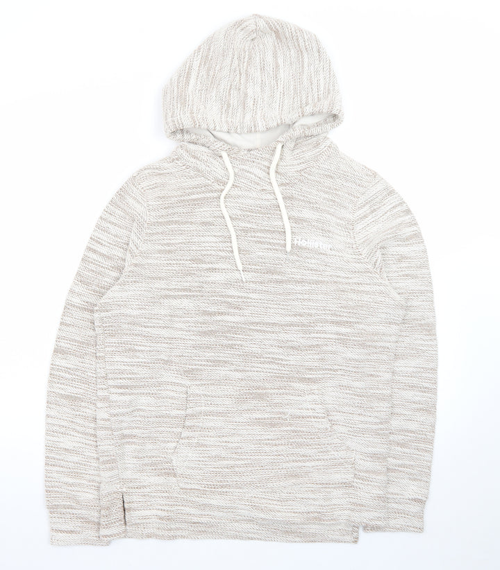 Hollister Womens Beige Knit Pullover Hoodie Size S Casual Relaxed Fit