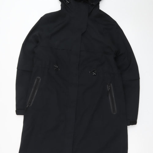 Marks and Spencer Women's Black Hooded Waterproof Parka Coat Size 8