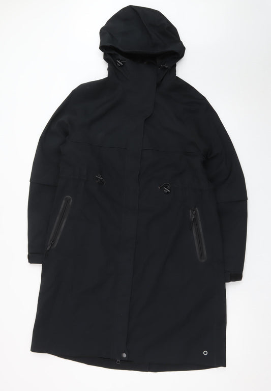 Marks and Spencer Women's Black Hooded Waterproof Parka Coat Size 8