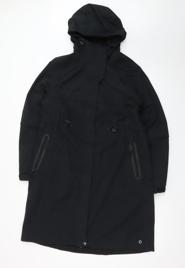 Marks and Spencer Women's Black Hooded Waterproof Parka Coat Size 8