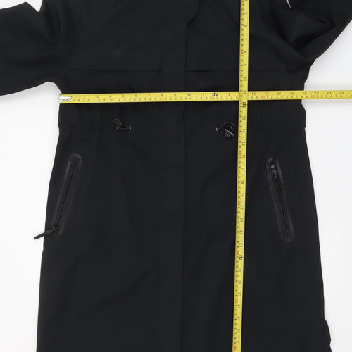 Marks and Spencer Women's Black Hooded Waterproof Parka Coat Size 8