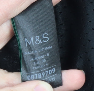Marks and Spencer Women's Black Hooded Waterproof Parka Coat Size 8