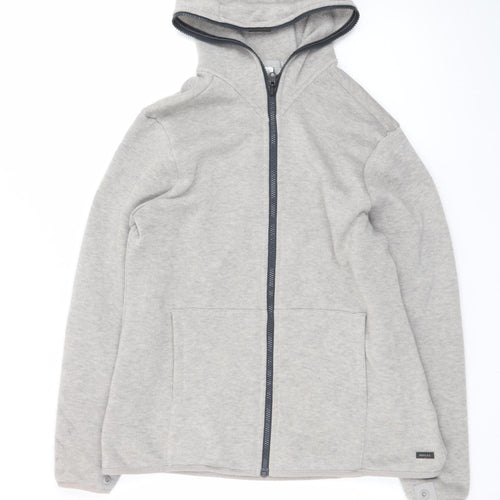 Decathlon Men's Grey Full Zip Hoodie Polyester L Regular Fit