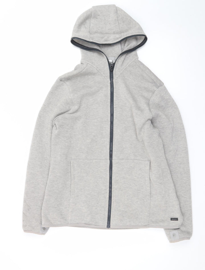 Decathlon Men's Grey Full Zip Hoodie Polyester L Regular Fit