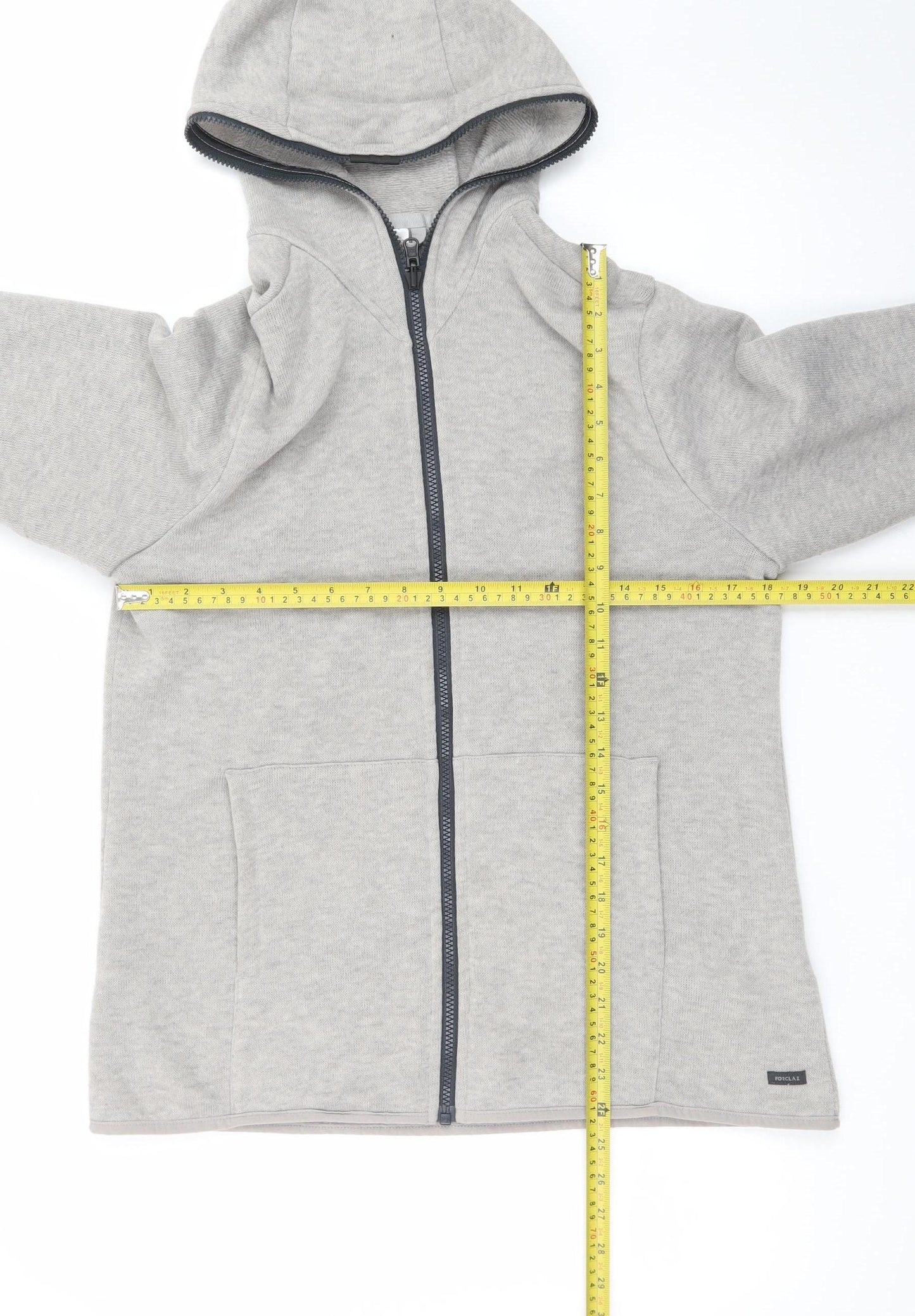 Decathlon Men's Grey Full Zip Hoodie Polyester L Regular Fit