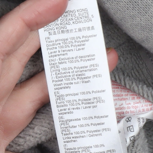 Decathlon Men's Grey Full Zip Hoodie Polyester L Regular Fit