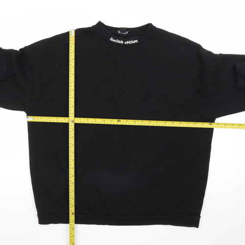 boohoo Men’s Black Medium Pullover Sweatshirt Graphic Print