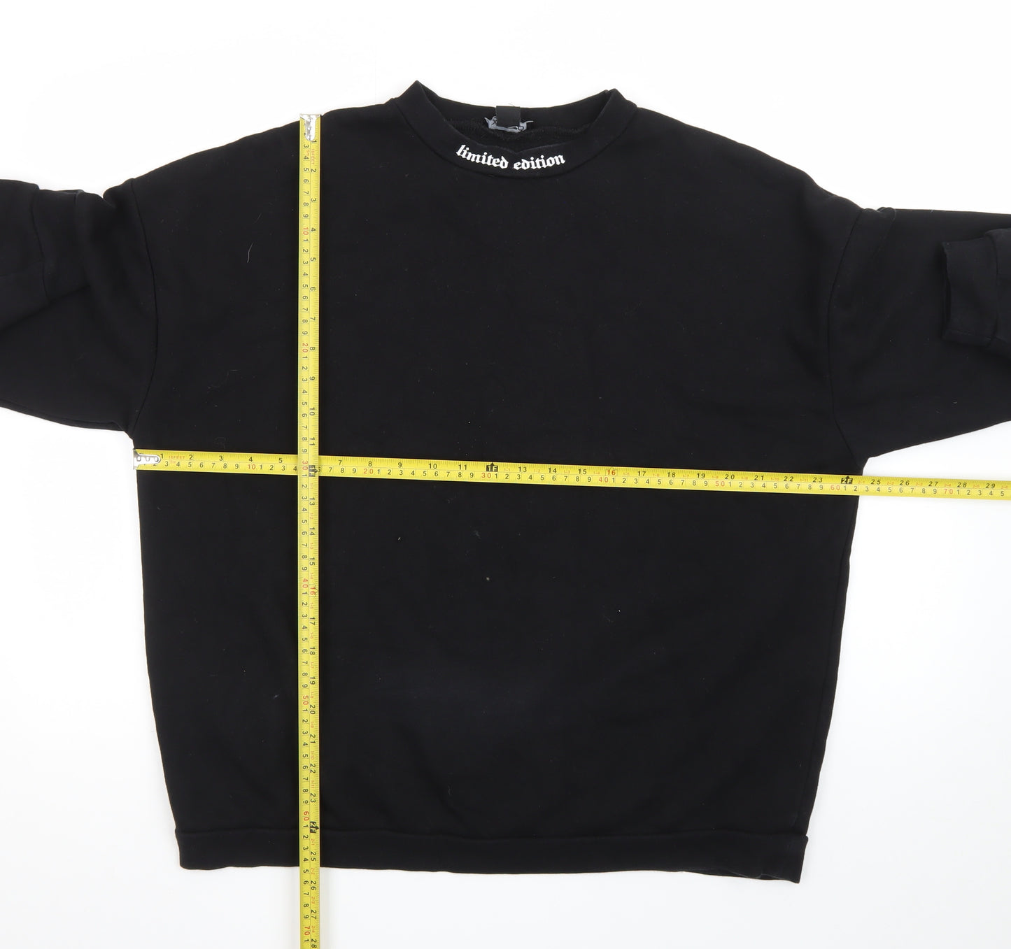 boohoo Men’s Black Medium Pullover Sweatshirt Graphic Print