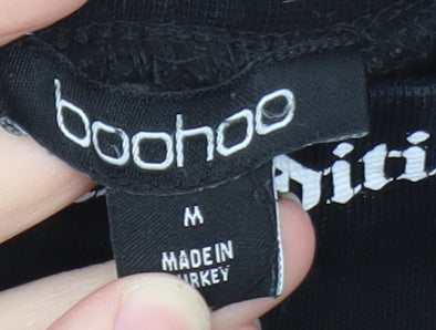 boohoo Men’s Black Medium Pullover Sweatshirt Graphic Print