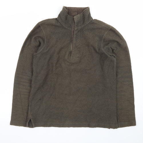 Mountain Warehouse Men's Brown XS Fleece 1/4 Zip Henley Sweatshirt