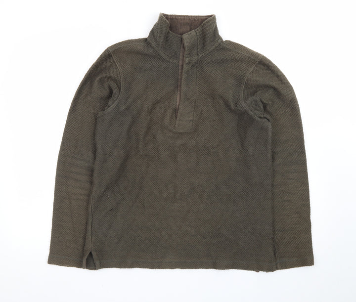 Mountain Warehouse Men's Brown XS Fleece 1/4 Zip Henley Sweatshirt