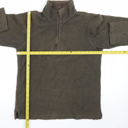 Mountain Warehouse Men's Brown XS Fleece 1/4 Zip Henley Sweatshirt