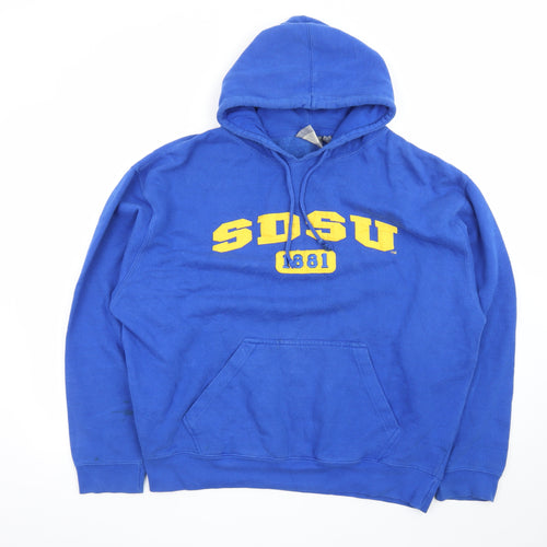 J America Mens Blue XXL Pullover Hoodie SDSU 1881 Graphic Cotton Blend