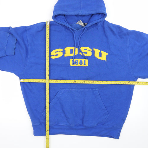 J America Mens Blue XXL Pullover Hoodie SDSU 1881 Graphic Cotton Blend
