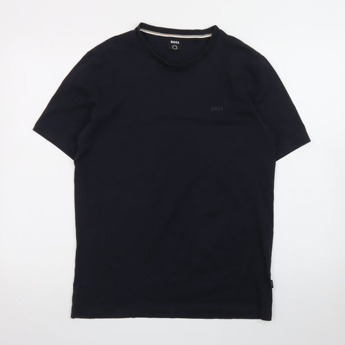 BOSS Men's Black Cotton Crew Neck Short Sleeve T-Shirt Size M