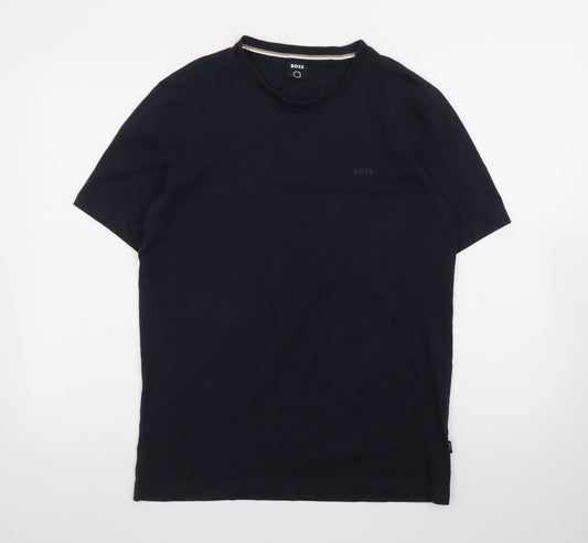 BOSS Men's Black Cotton Crew Neck Short Sleeve T-Shirt Size M