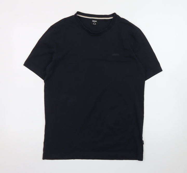 BOSS Men's Black Cotton Crew Neck Short Sleeve T-Shirt Size M