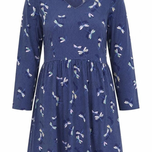 Cath Kidston Womens Blue Floral A-Line Jersey Dress Size 12