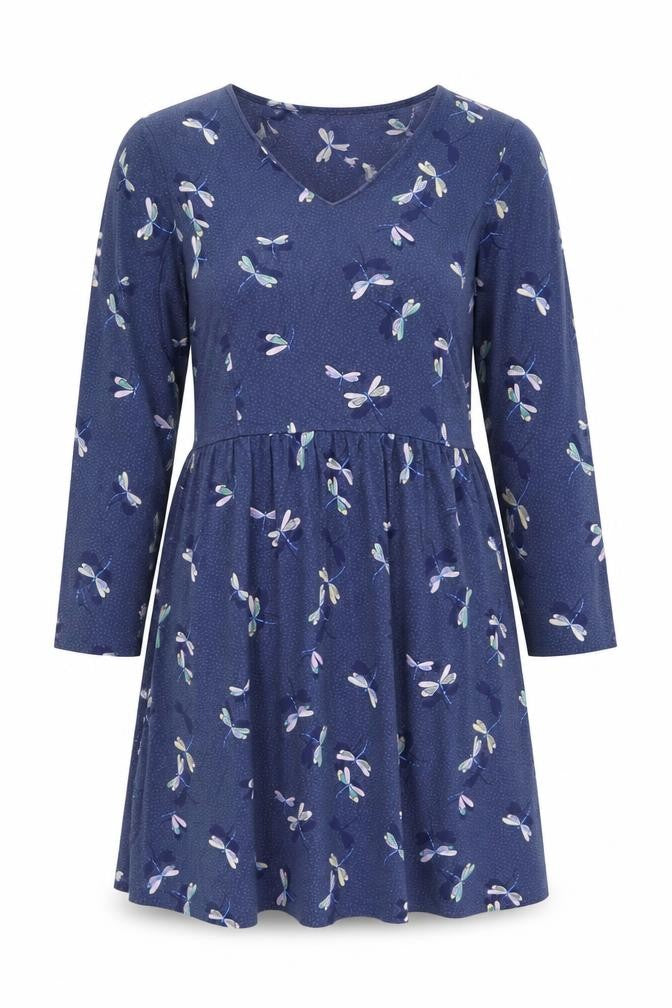 Cath Kidston Womens Blue Floral A-Line Jersey Dress Size 12