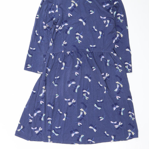 Cath Kidston Womens Blue Floral A-Line Jersey Dress Size 12