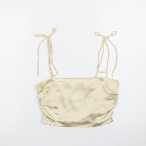 ZARA Women’s Beige Satin Camisole Tank Top Size M