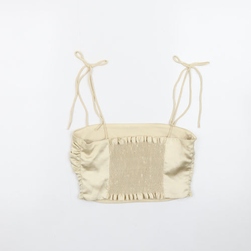ZARA Women’s Beige Satin Camisole Tank Top Size M
