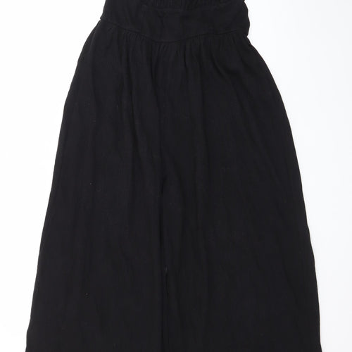 ASOS DESIGN Women's Black Cotton Wide Leg Jumpsuit Size 6