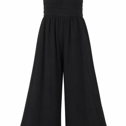 ASOS DESIGN Women's Black Cotton Wide Leg Jumpsuit Size 6