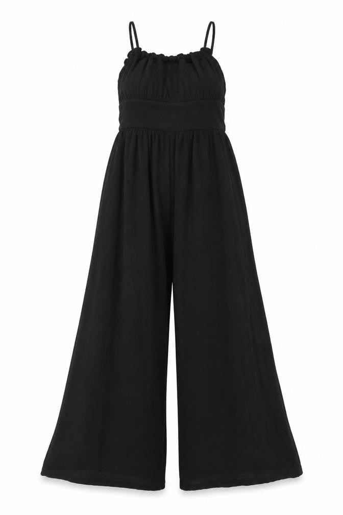 ASOS DESIGN Women's Black Cotton Wide Leg Jumpsuit Size 6